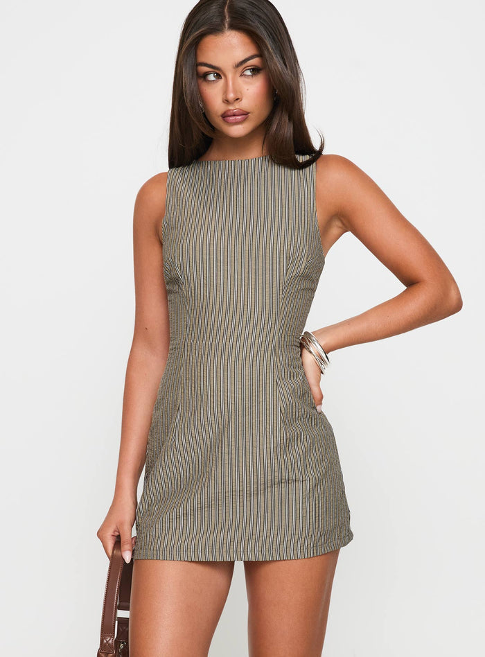 Yumiko Playsuit Green Stripe Tall
